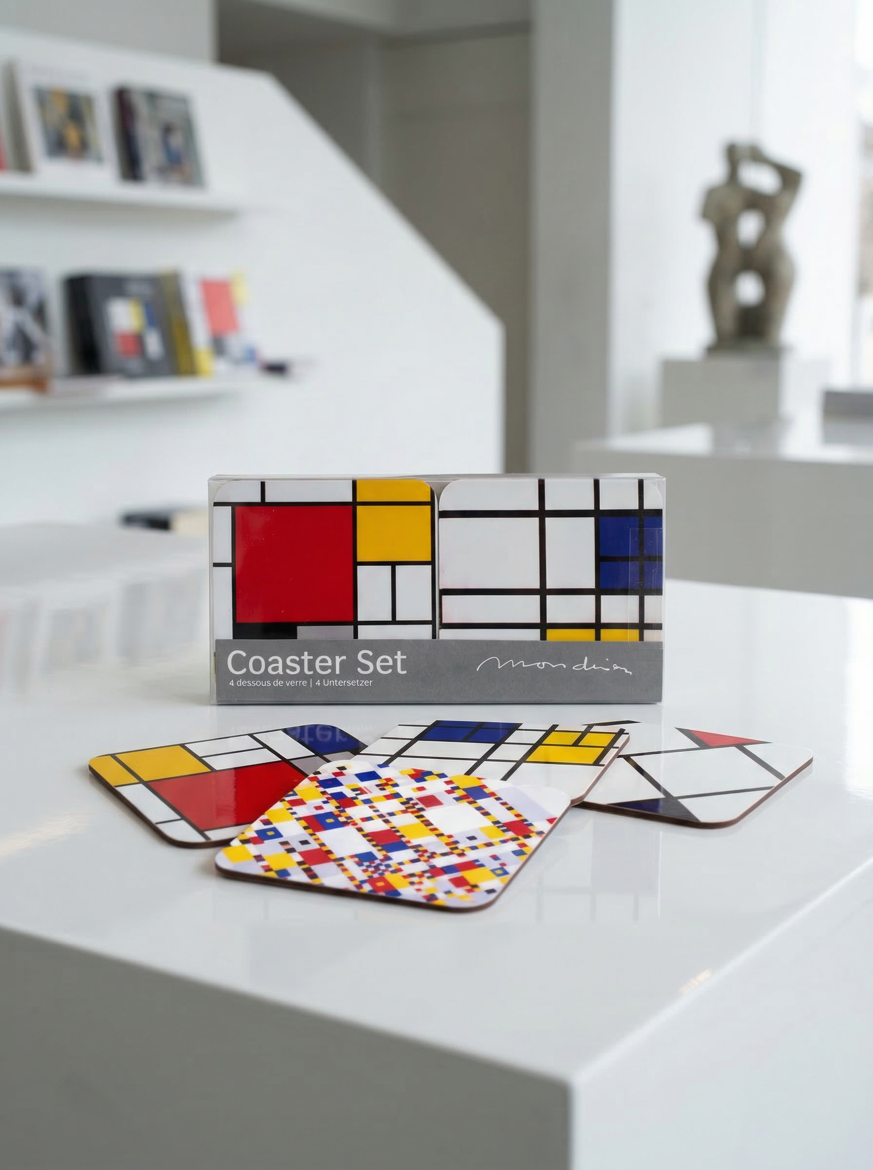 Onderzetterset van 4, Compositie, Piet Mondriaan