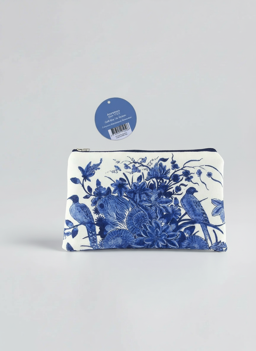 Cosmetic & Travel Bag, Delft Blue Birds, Rijksmuseum