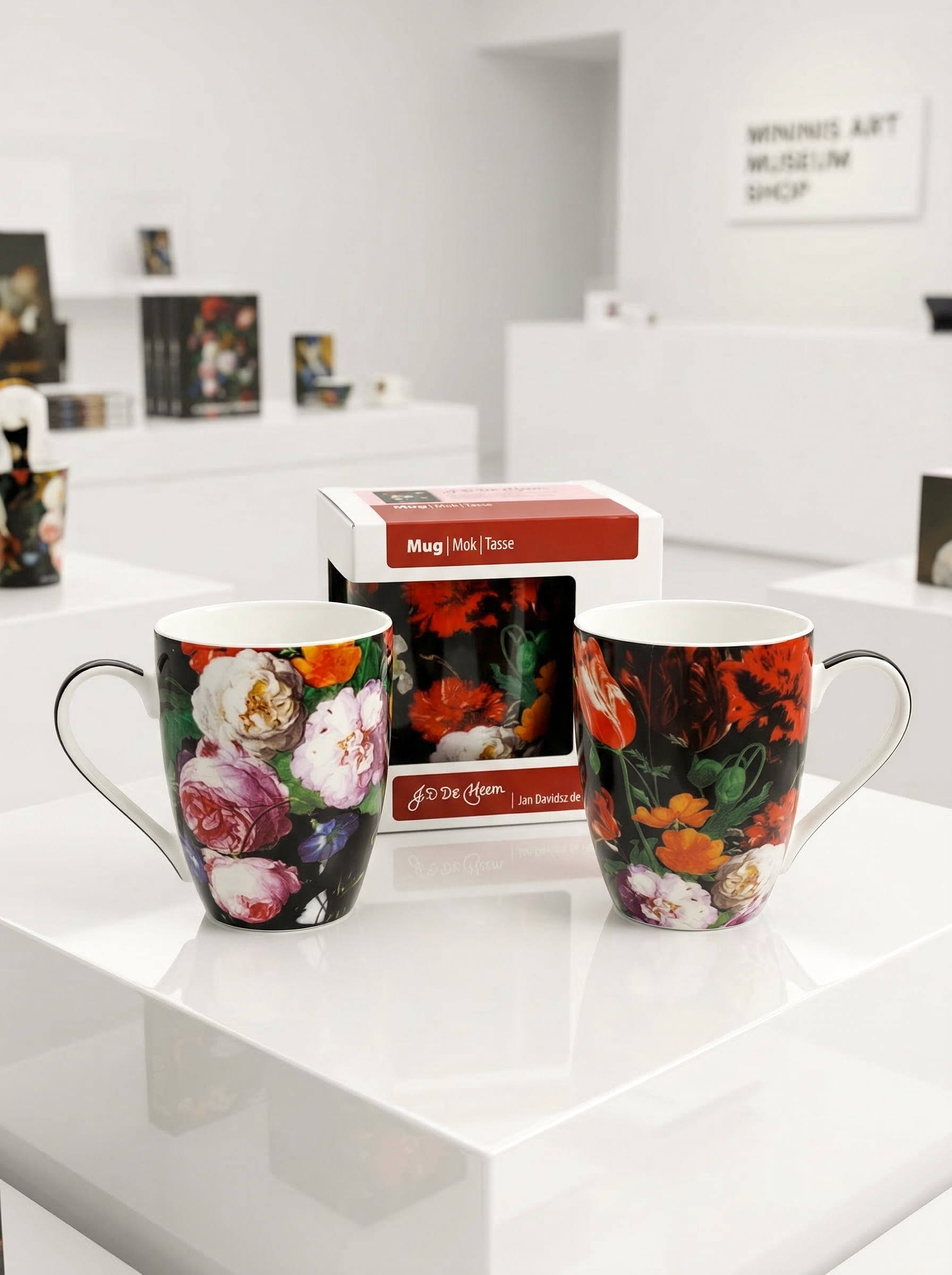 De Heem Flower Still Life porcelain mug set with gift box – Rijksmuseum Amsterdam, ArtyGifts