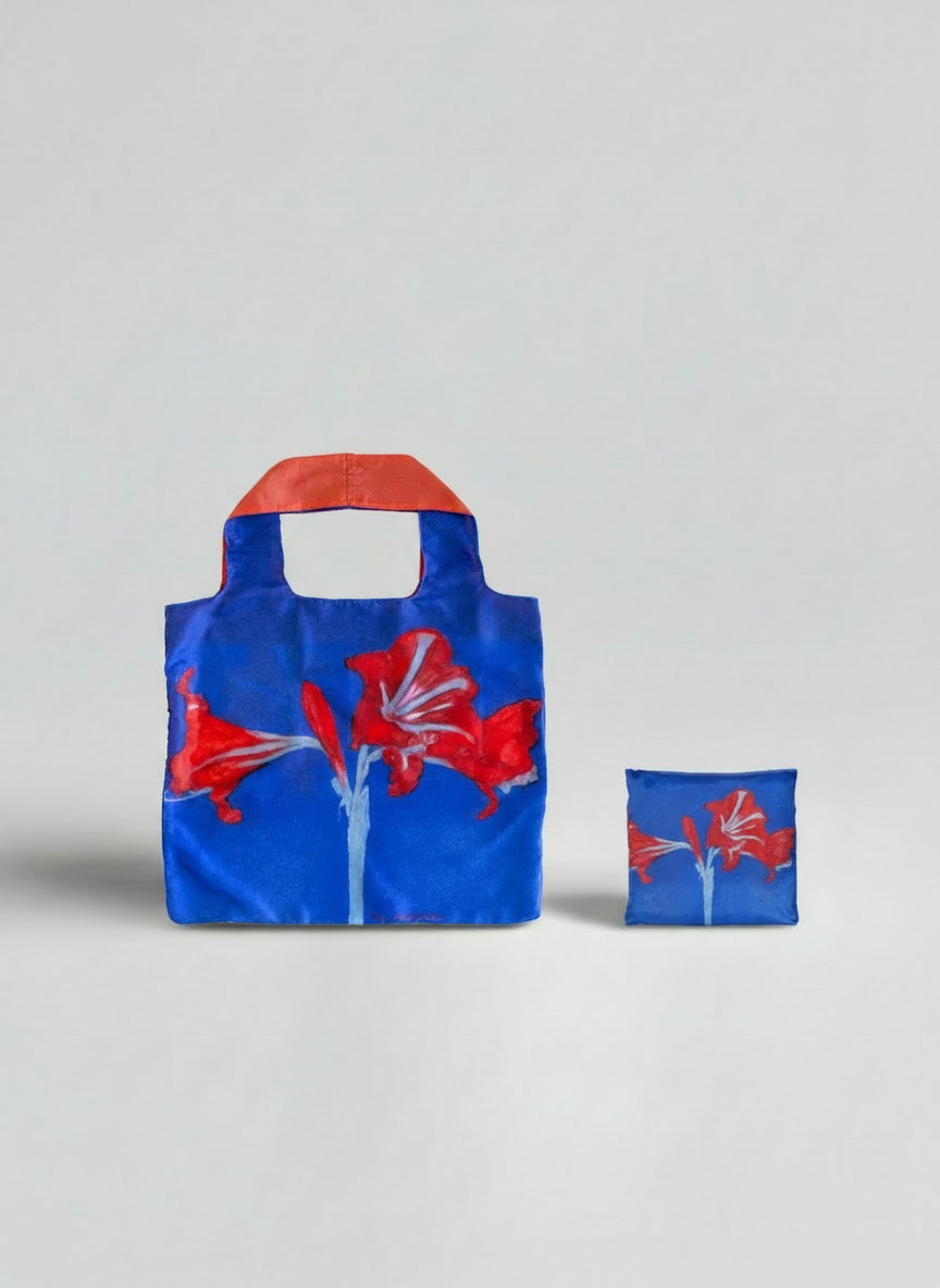Foldable Shopper Bag Amaryllis Piet Mondrian – waterproof foldable art bag | ArtyGifts
