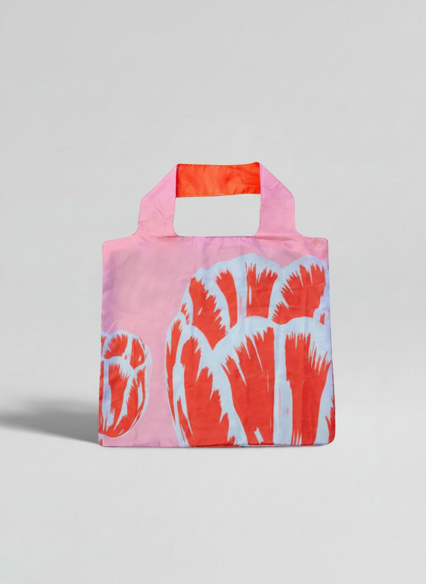 Foldable Shopper Bag Modern Tulip Red – waterproof foldable art bag | ArtyGifts
