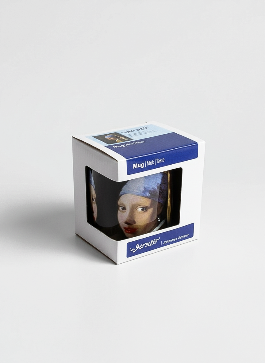 Vermeer Girl with the Pearl Earring mug gift box – eco-friendly packaging, Mauritshuis, ArtyGifts