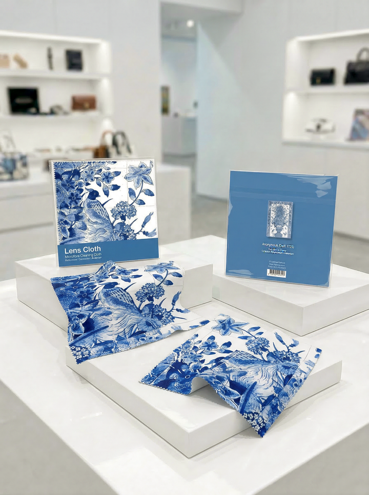 Lens Cloth Set Delft Blue Birds – displayed in museum shop | Rijksmuseum x ArtyGifts
