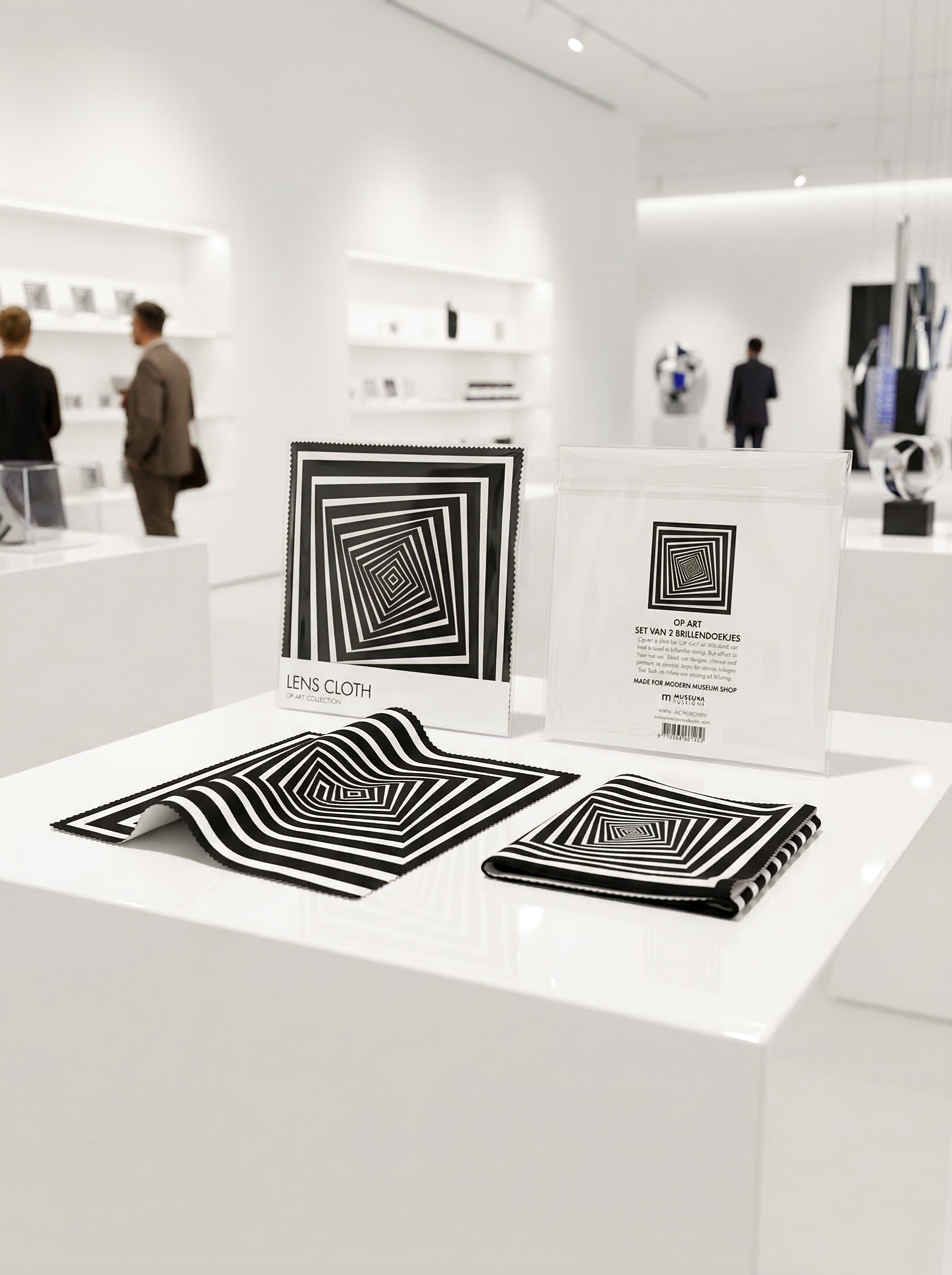 Lens Cloth Set Optical Art – displayed in museum shop | ArtyGifts
