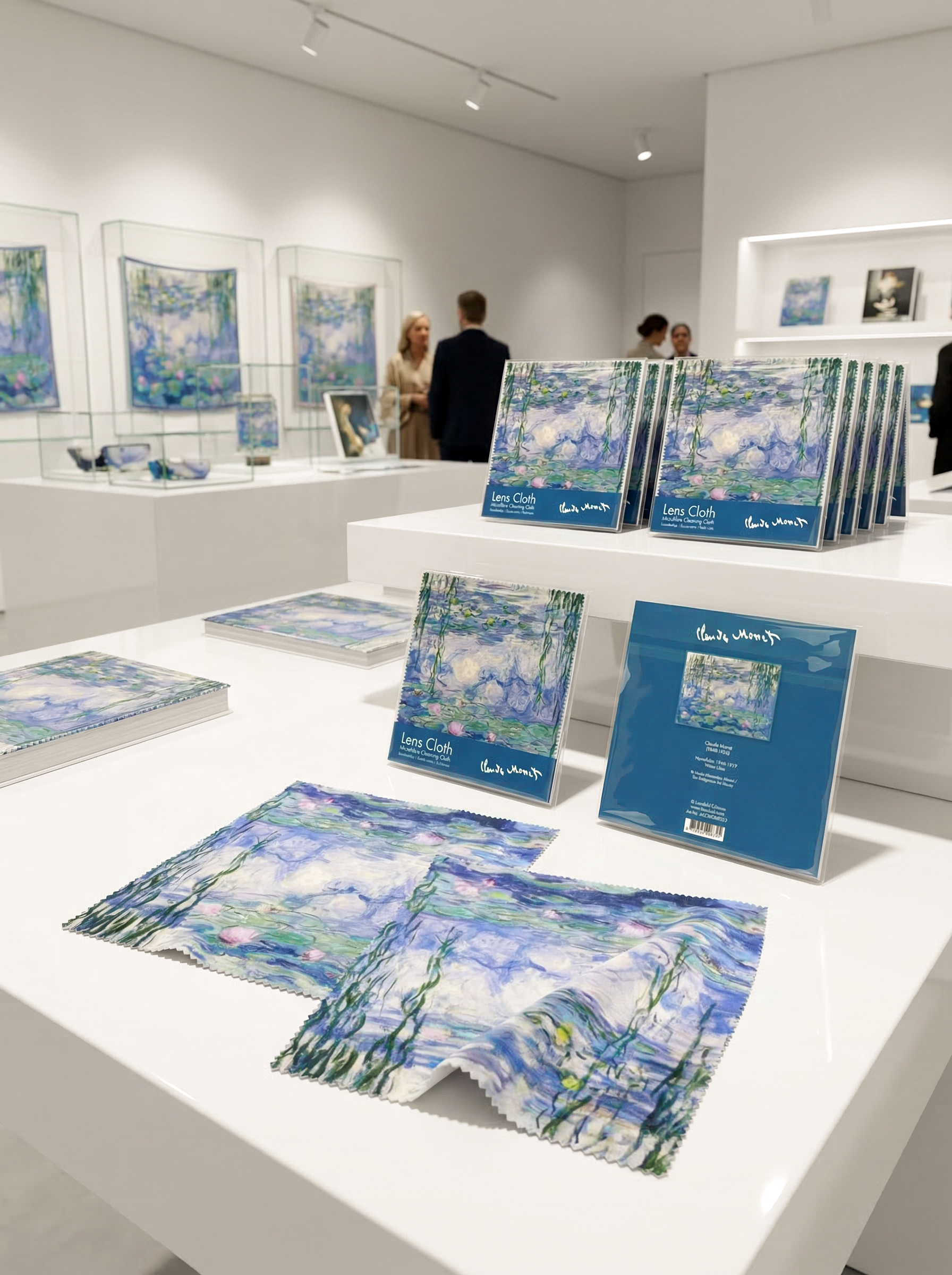 Lens Cloth Set Water Lilies Claude Monet – displayed in museum shop | ArtyGifts

