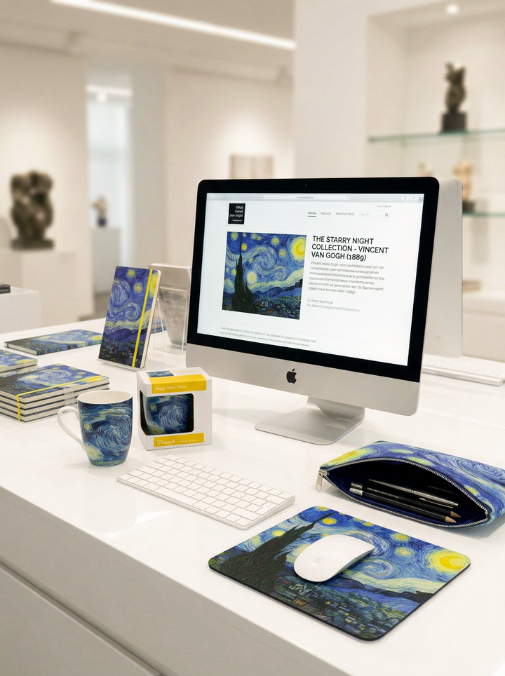 Luxury Desk Gift Set Starry Night Vincent van Gogh – displayed in museum shop | ArtyGifts

