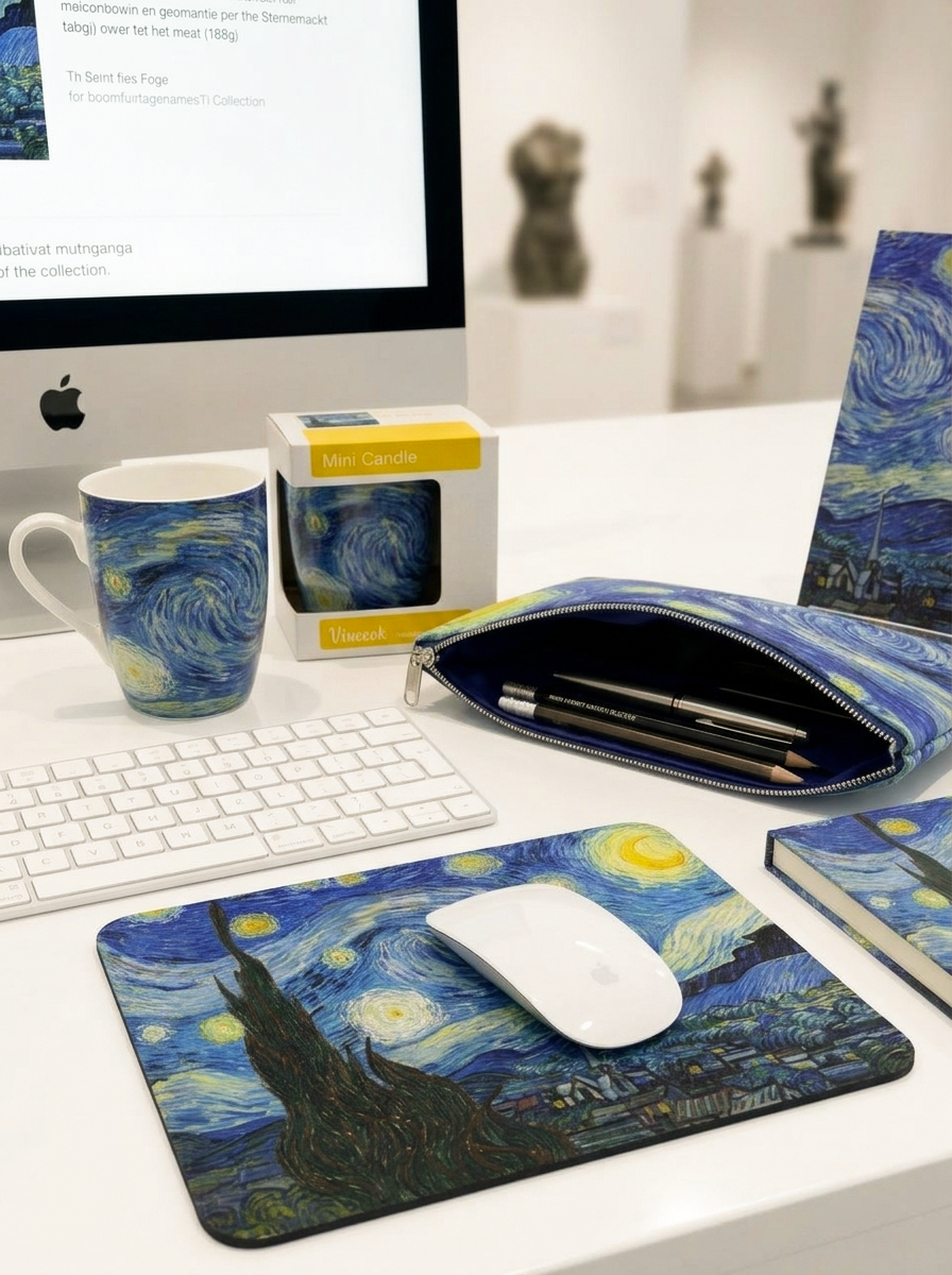 Luxury Desk Gift Set Starry Night Vincent van Gogh – displayed in museum shop | ArtyGifts
