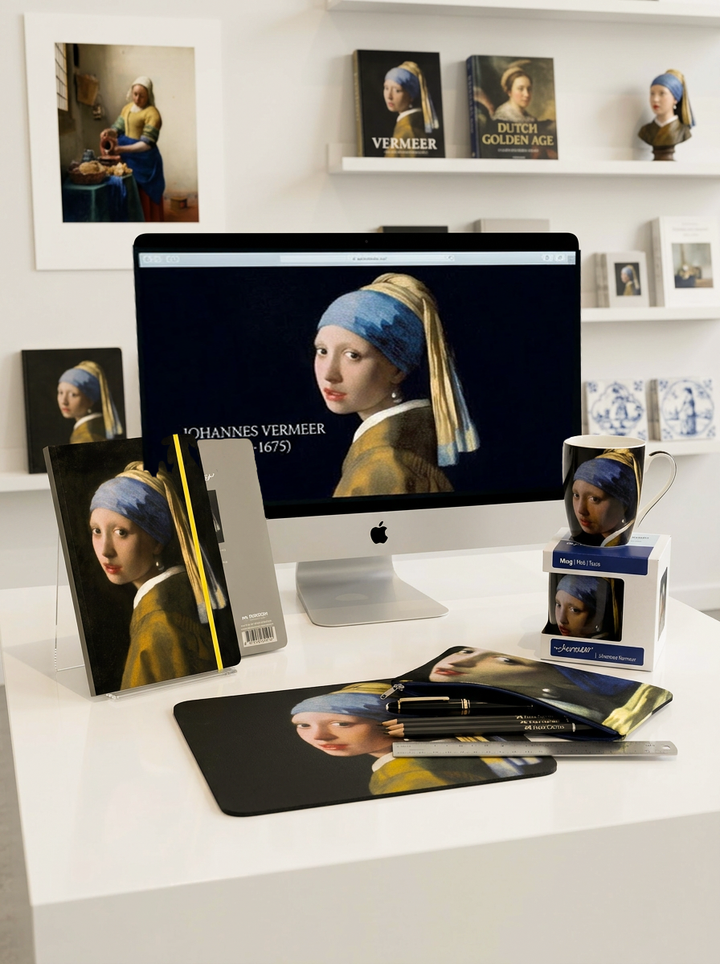 Luxury Desk Gift Set The Girl with the Pearl Earring Johannes Vermeer – displayed in museum shop | ArtyGifts
