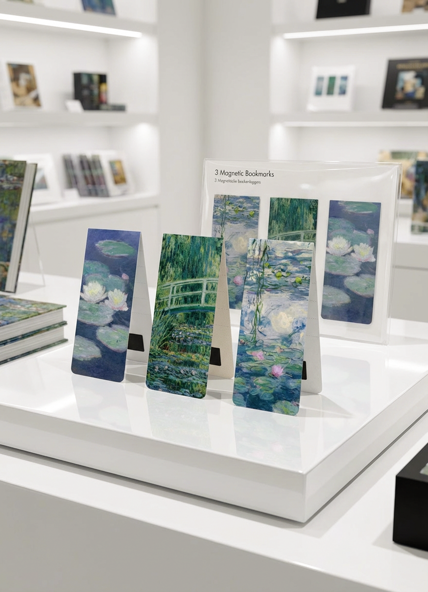 Magnetic Bookmark Set Masterpieces Claude Monet – displayed in museum shop | ArtyGifts
