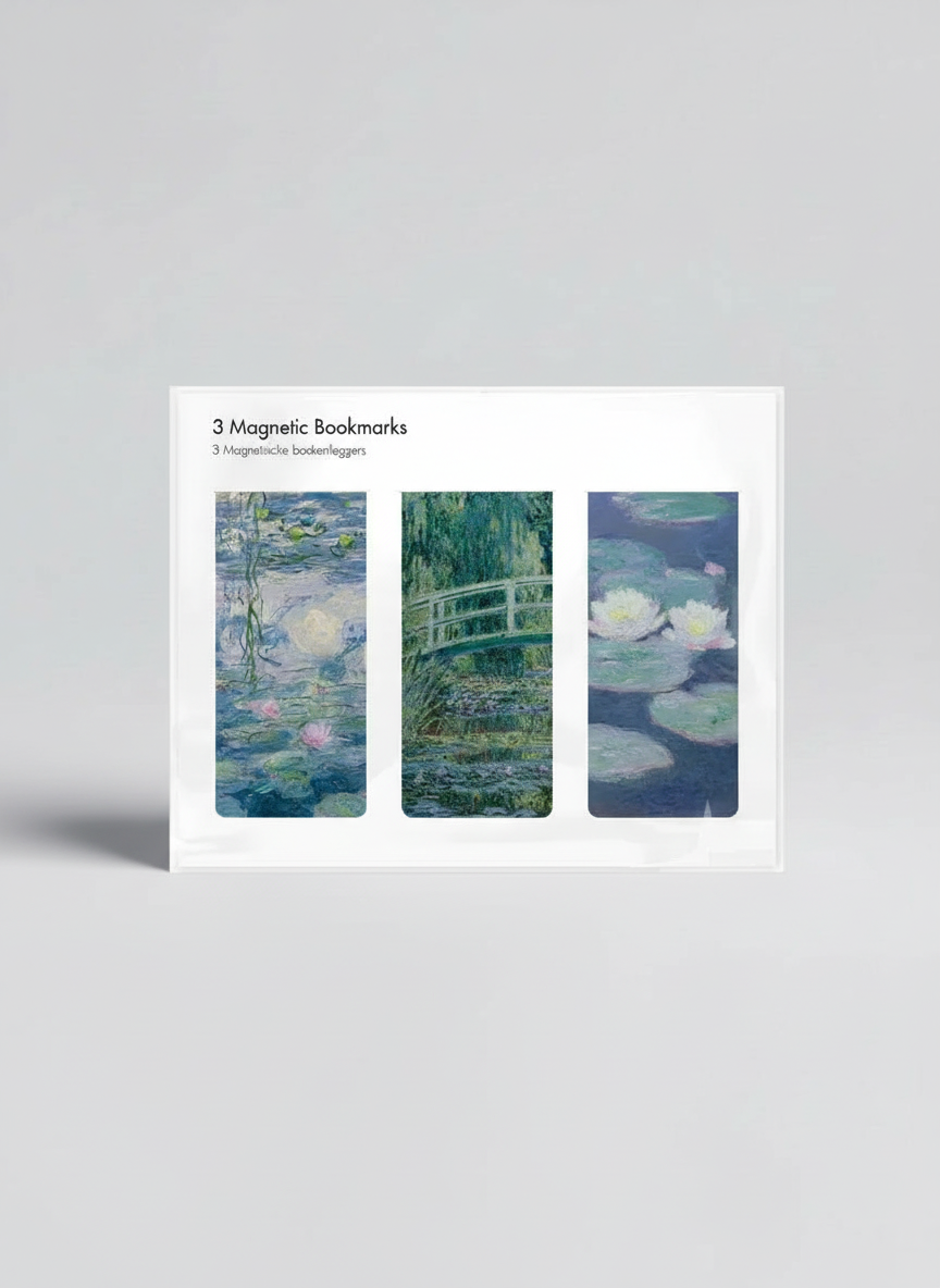 Magnetic Bookmark Set Masterpieces Claude Monet – art magnetic bookmark set product shot | ArtyGifts
