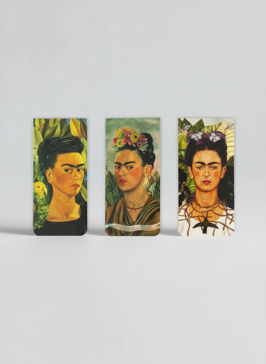 Magnetic Bookmark Set Masterpieces Frida Kahlo – art magnetic bookmark set detail shot | ArtyGifts
