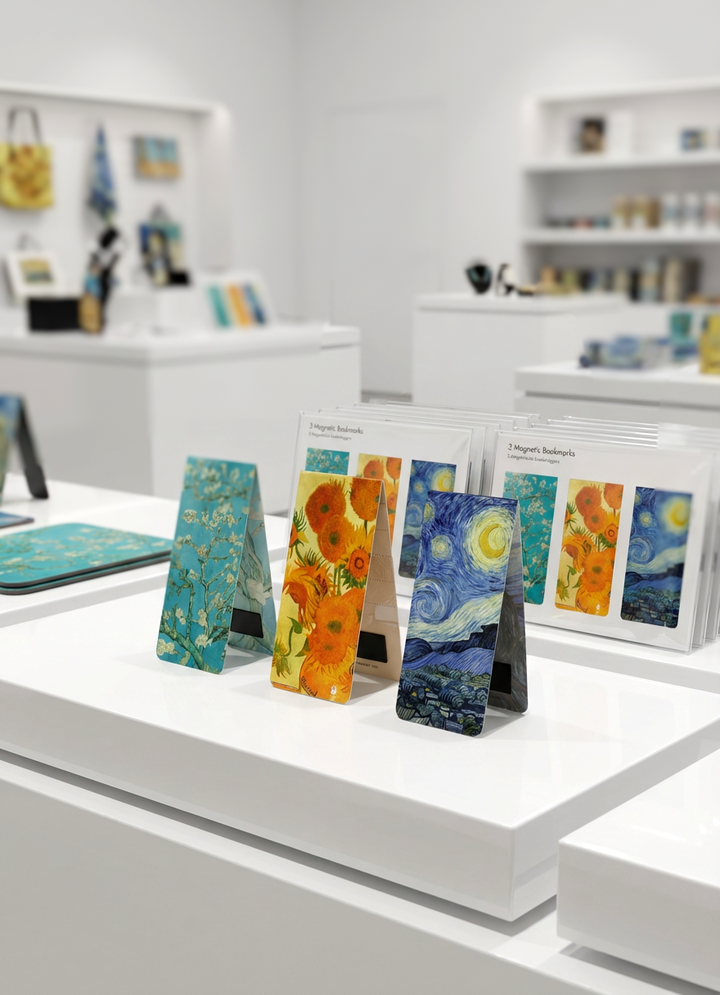 Magnetic Bookmark Set Masterpieces Vincent van Gogh – displayed in museum shop | ArtyGifts
