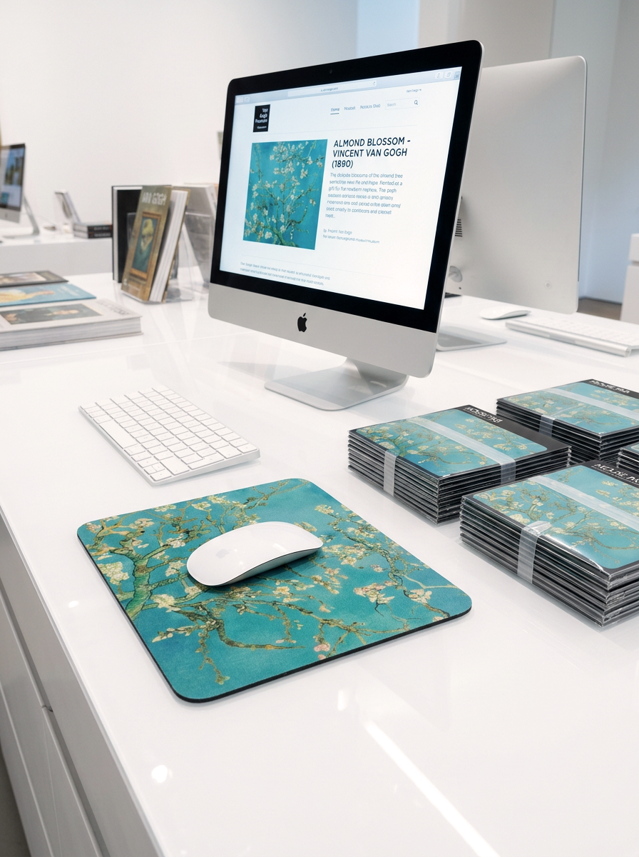 Mousepad Almond Blossom Vincent van Gogh – displayed in museum shop | ArtyGifts
