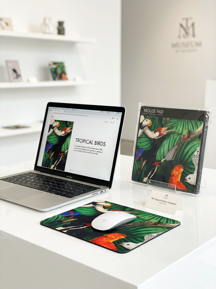 Mousepad Bird Life – displayed in museum shop | Teylers Museum x ArtyGifts
