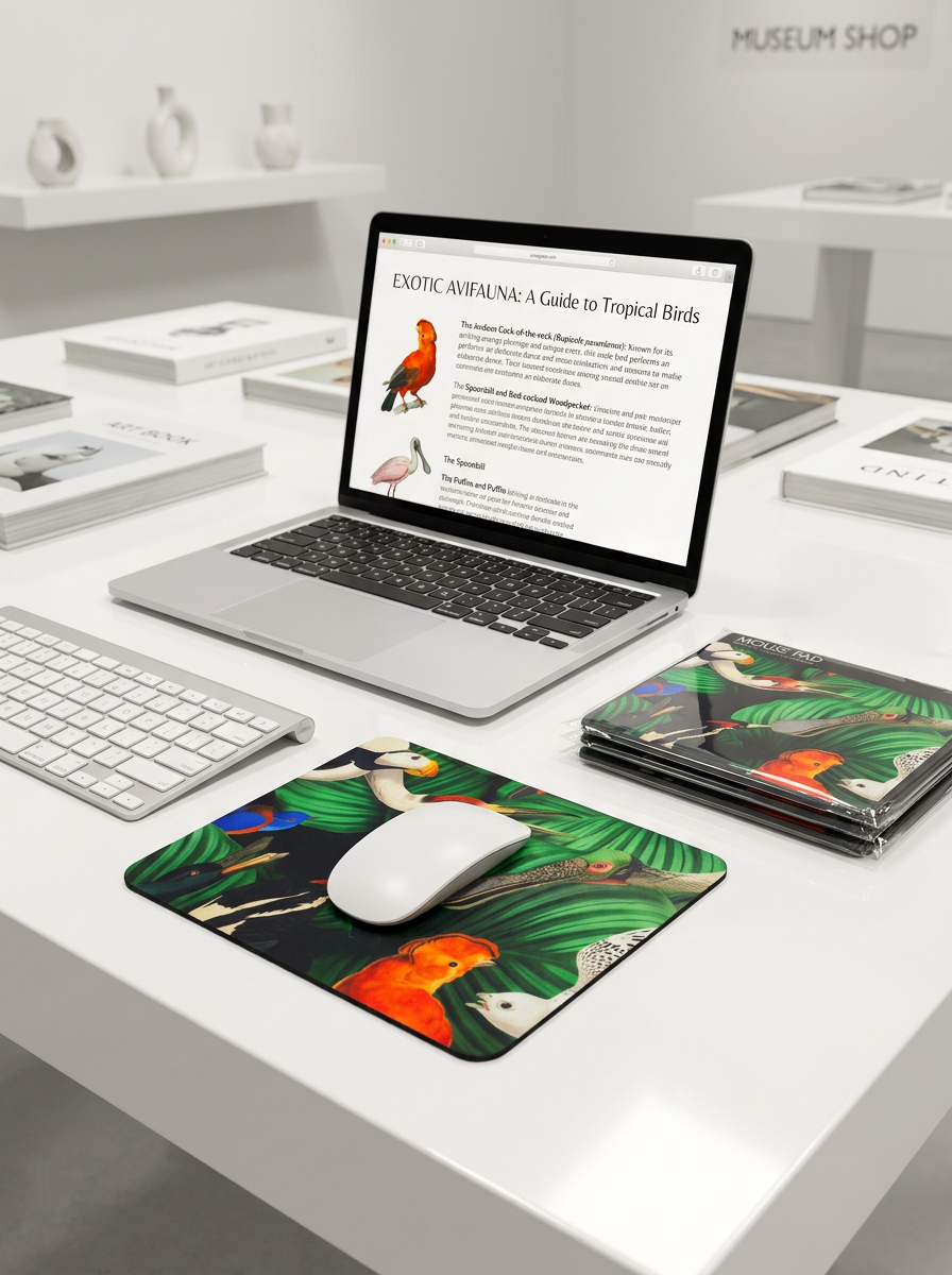 Mousepad Bird Life – displayed in museum shop | Teylers Museum x ArtyGifts
