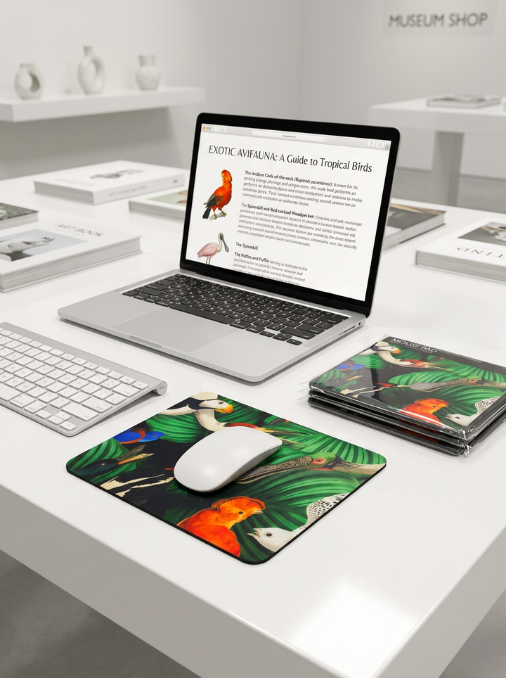 Mousepad Bird Life – displayed in museum shop | Teylers Museum x ArtyGifts
