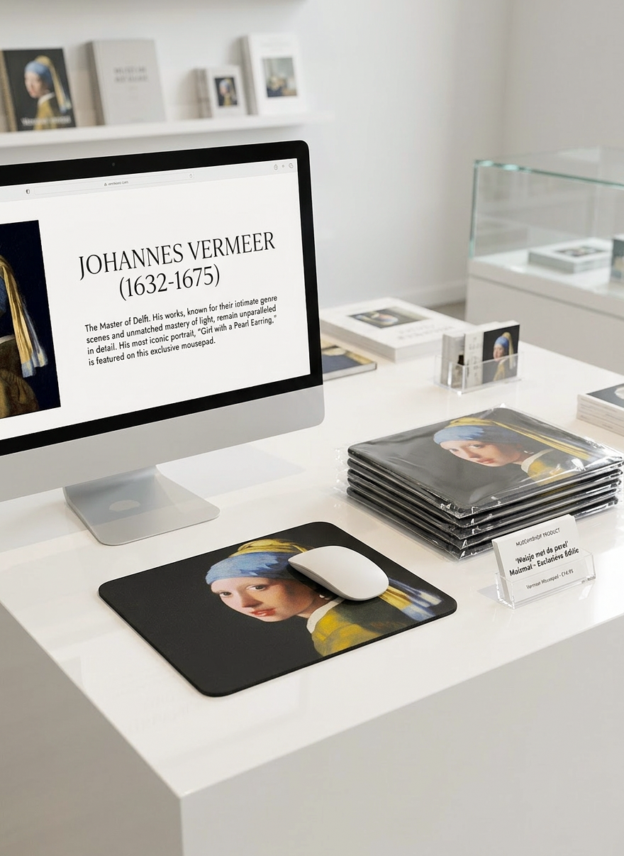Mousepad Girl with the Pearl Earring Johannes Vermeer – displayed in museum shop | ArtyGifts
