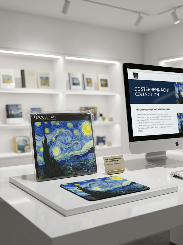 Mousepad Starry Night Vincent van Gogh – displayed in museum shop | ArtyGifts
