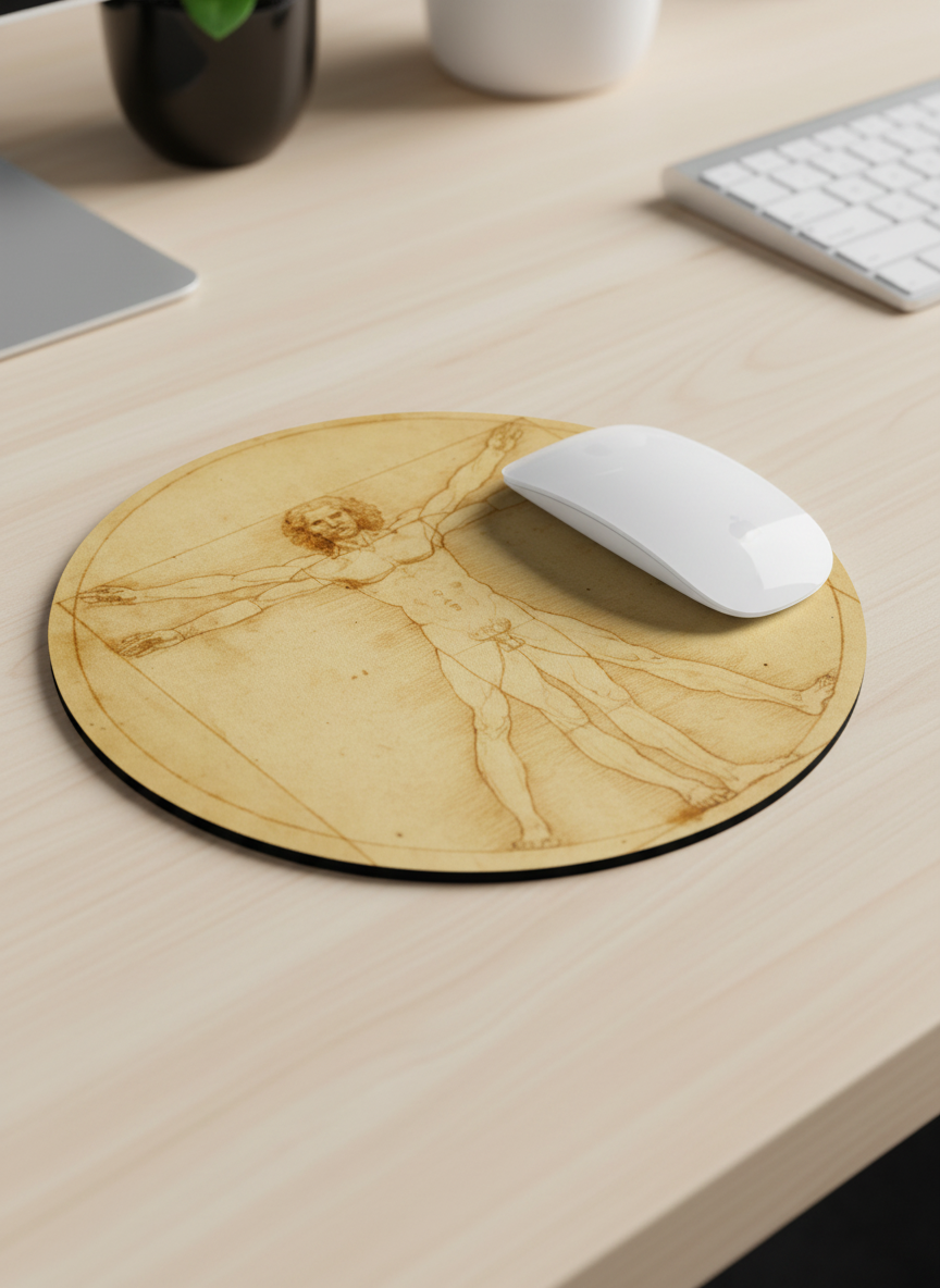 Mousepad Vitruvian Man Leonardo da Vinci – displayed in museum shop | ArtyGifts
