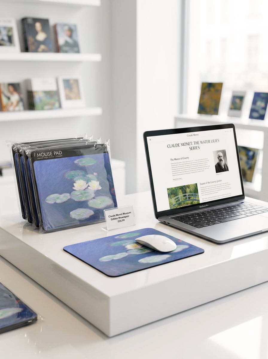 Mousepad Water Lilies by Evening Light Claude Monet – displayed in museum shop | ArtyGifts
