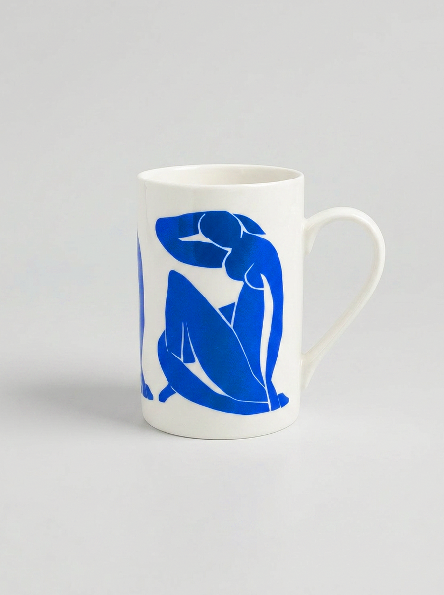 Matisse Blue Nude II porcelain mug front view — museum-quality art gift by ArtyGifts
