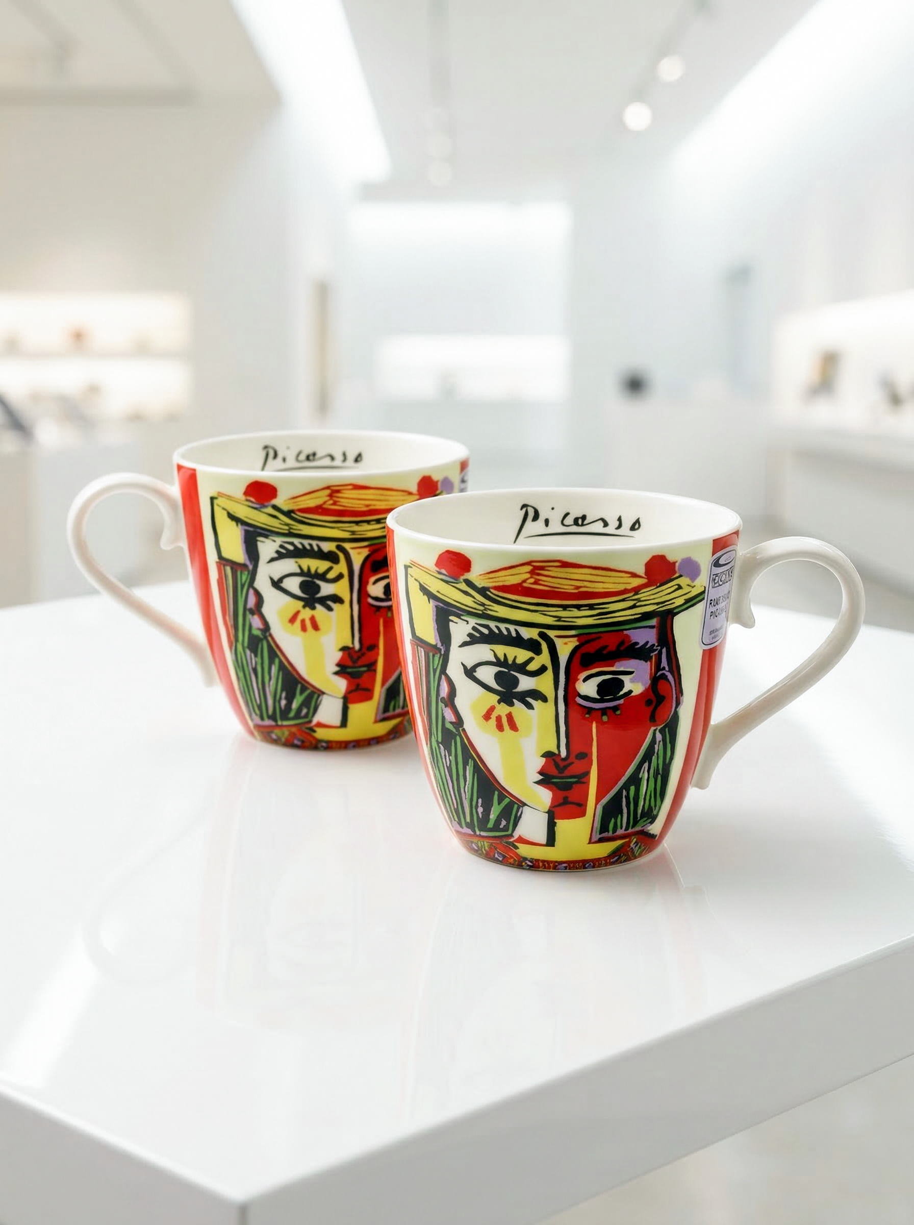 Picasso Femme Au Chapeau porcelain mug set – Centre Pompidou Paris, ArtyGifts