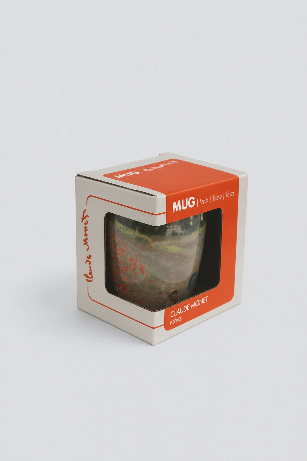 Packaged mug set featuring Field with Poppies by Claude Monet from ArtyGifts
