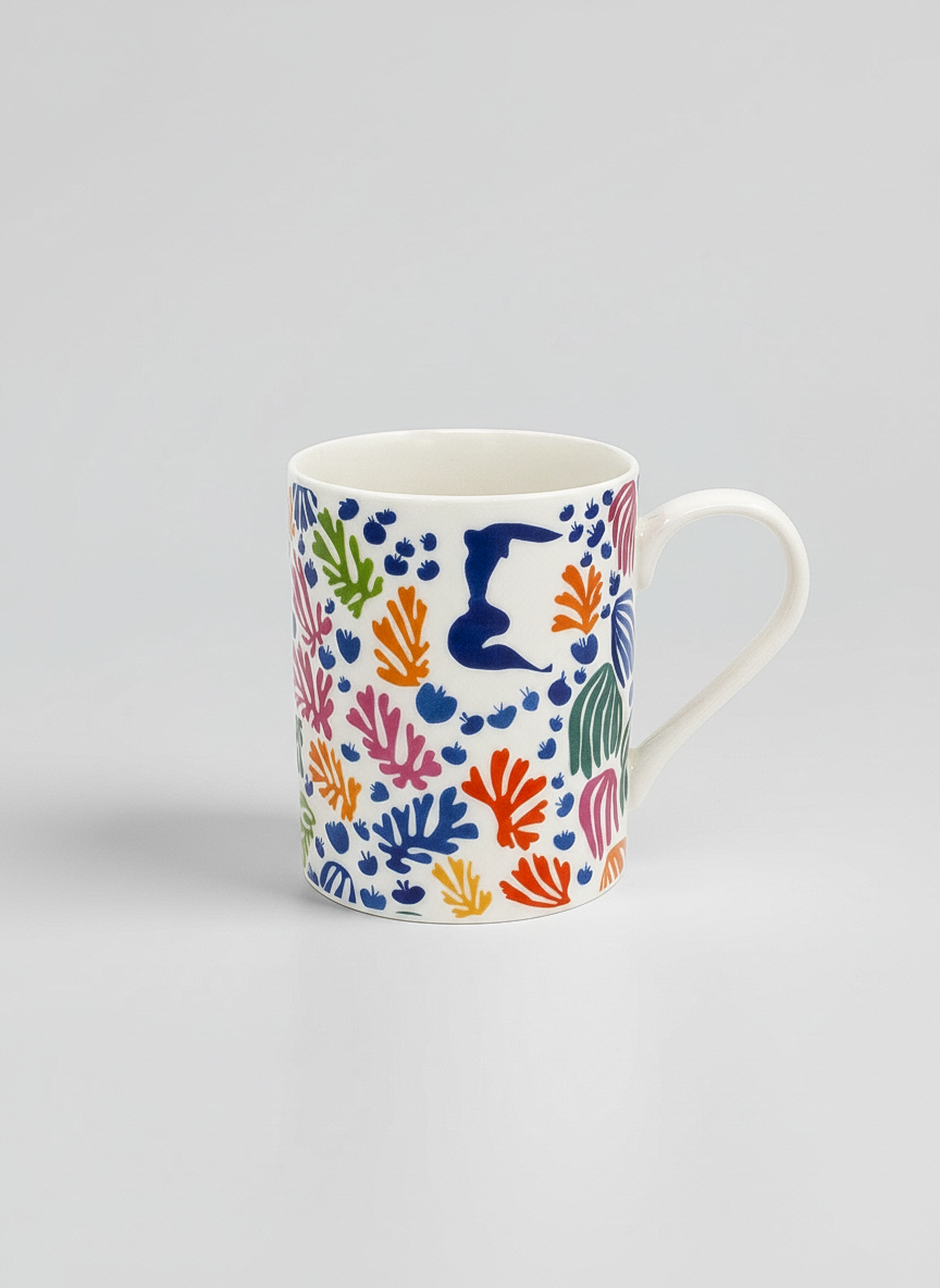 Matisse The Parakeet and the Mermaid porcelain mug close-up – colorful art design, ArtyGifts