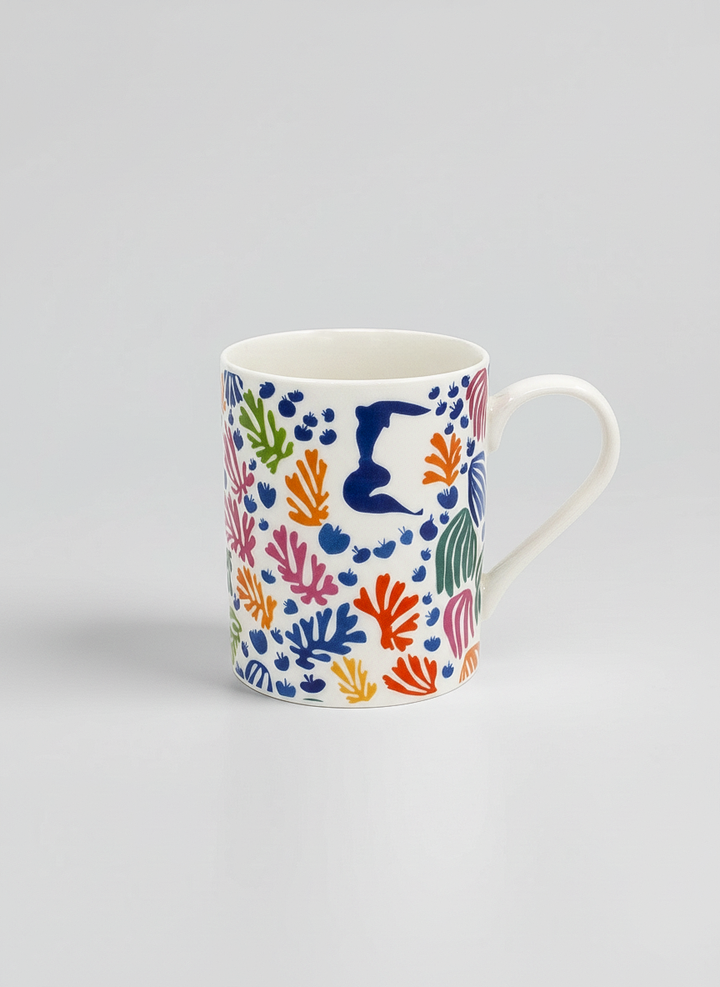 Matisse The Parakeet and the Mermaid porcelain mug close-up – colorful art design, ArtyGifts
