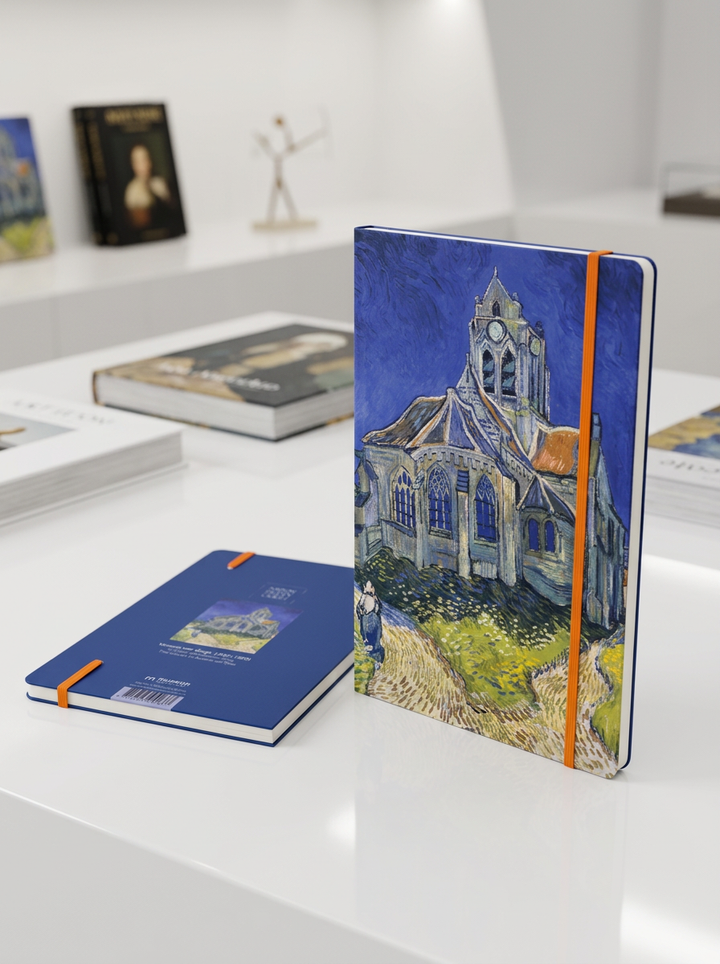 Notebook Church in Auvers Vincent van Gogh – displayed in museum shop | ArtyGifts
