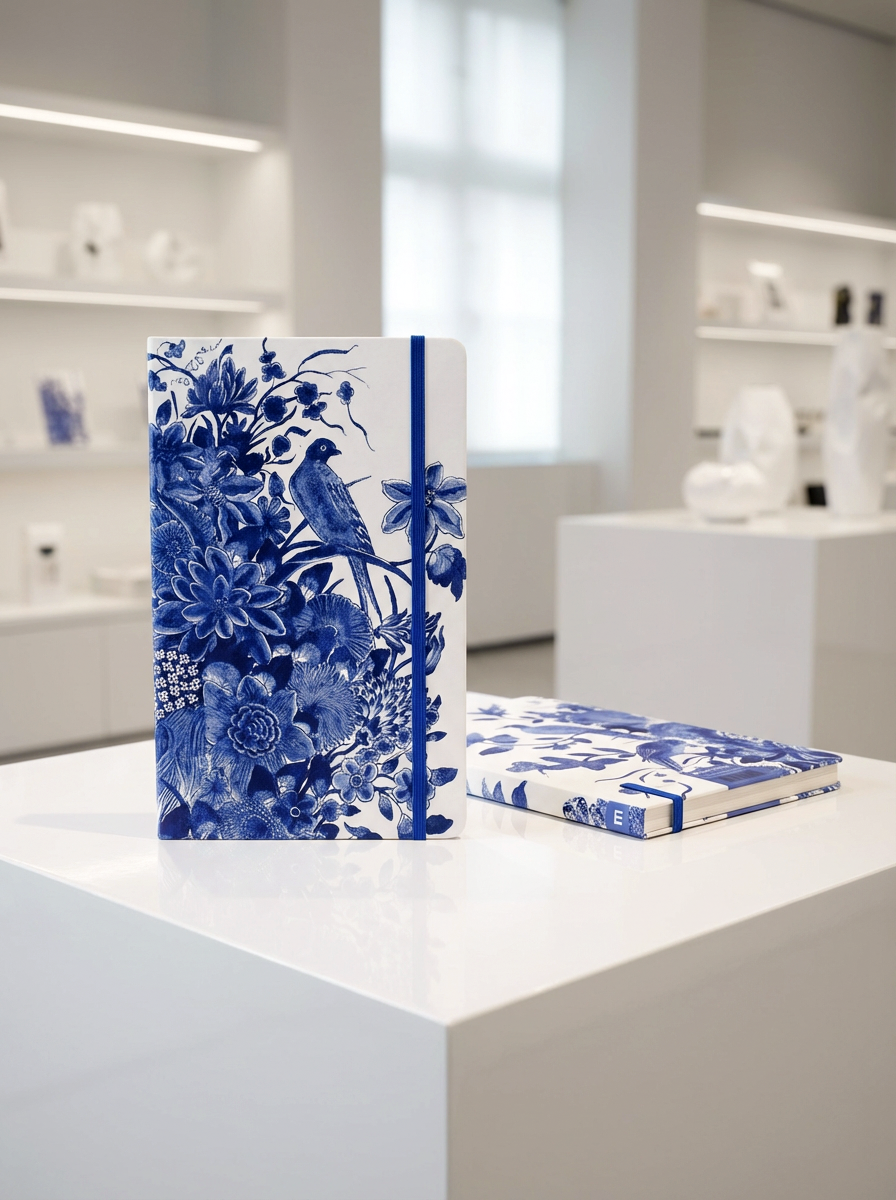 Notebook Delft Blue Birds – displayed in museum shop | Rijksmuseum x ArtyGifts
