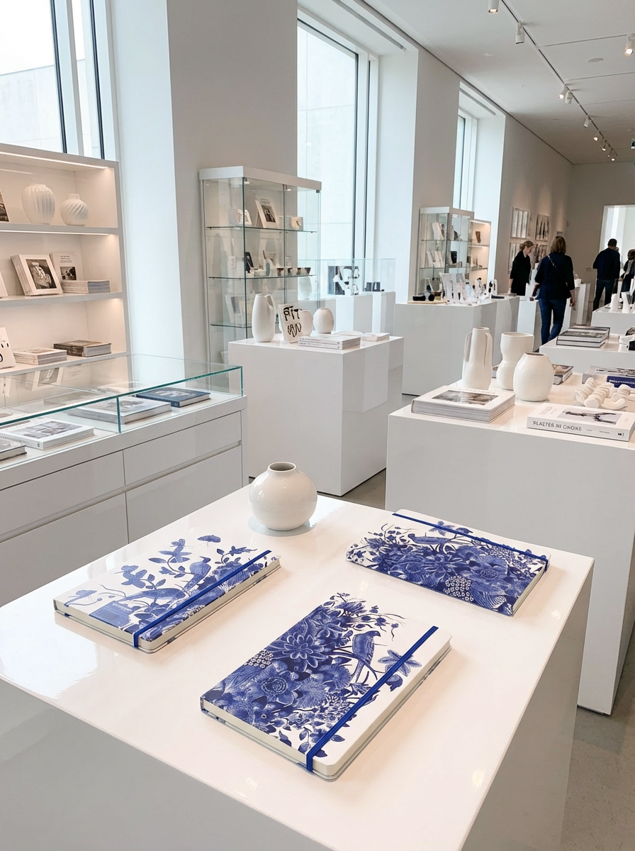 Notebook Delft Blue Birds – displayed in museum shop | Rijksmuseum x ArtyGifts

