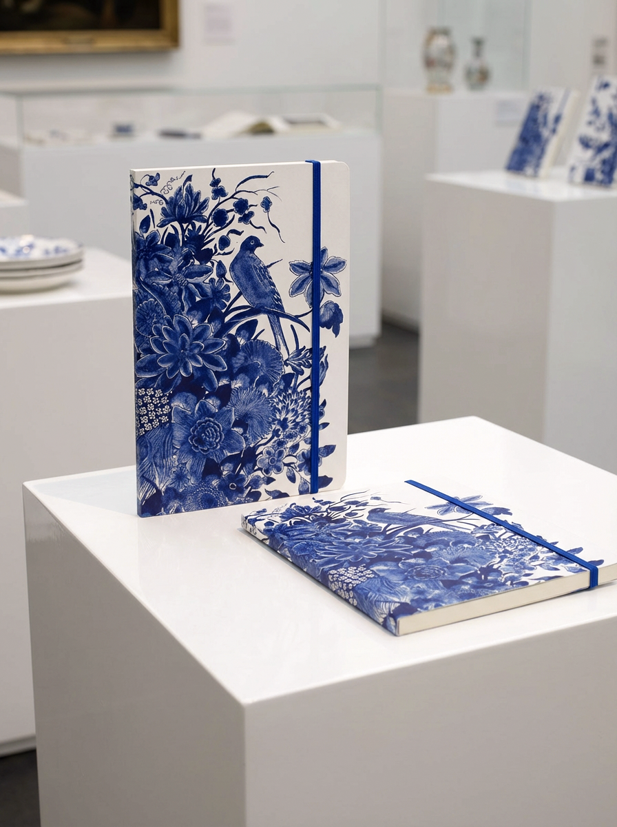 Notebook Delft Blue Birds – displayed in museum shop | Rijksmuseum x ArtyGifts
