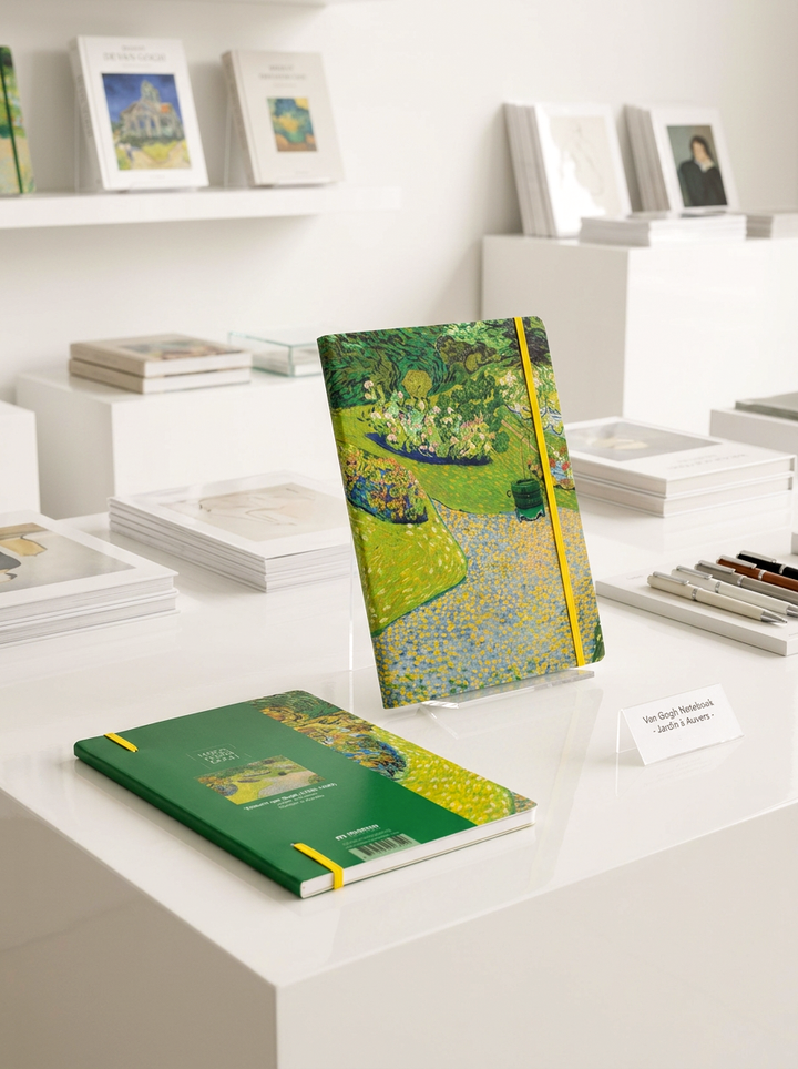 Notebook Garden in Auvers Vincent van Gogh – displayed in museum shop | ArtyGifts
