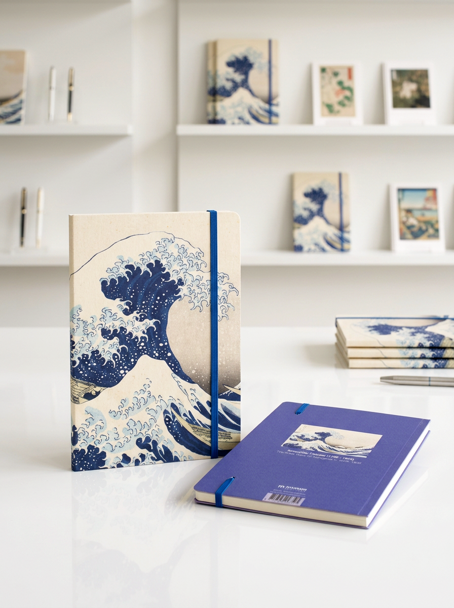 Notebook The Great Wave Katsushika Hokusai – displayed in museum shop | ArtyGifts
