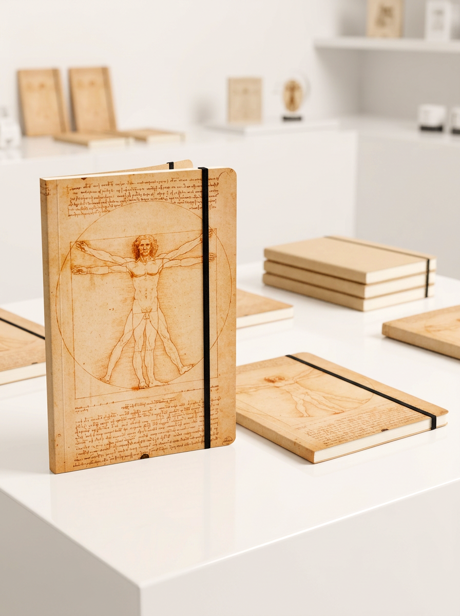 Notebook The Vitruvian Man Leonardo da Vinci – displayed in museum shop | ArtyGifts
