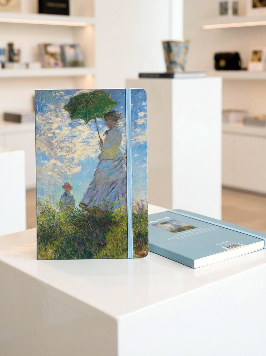 Notebook Women with a Parasol Claude Monet – displayed in museum shop | ArtyGifts
