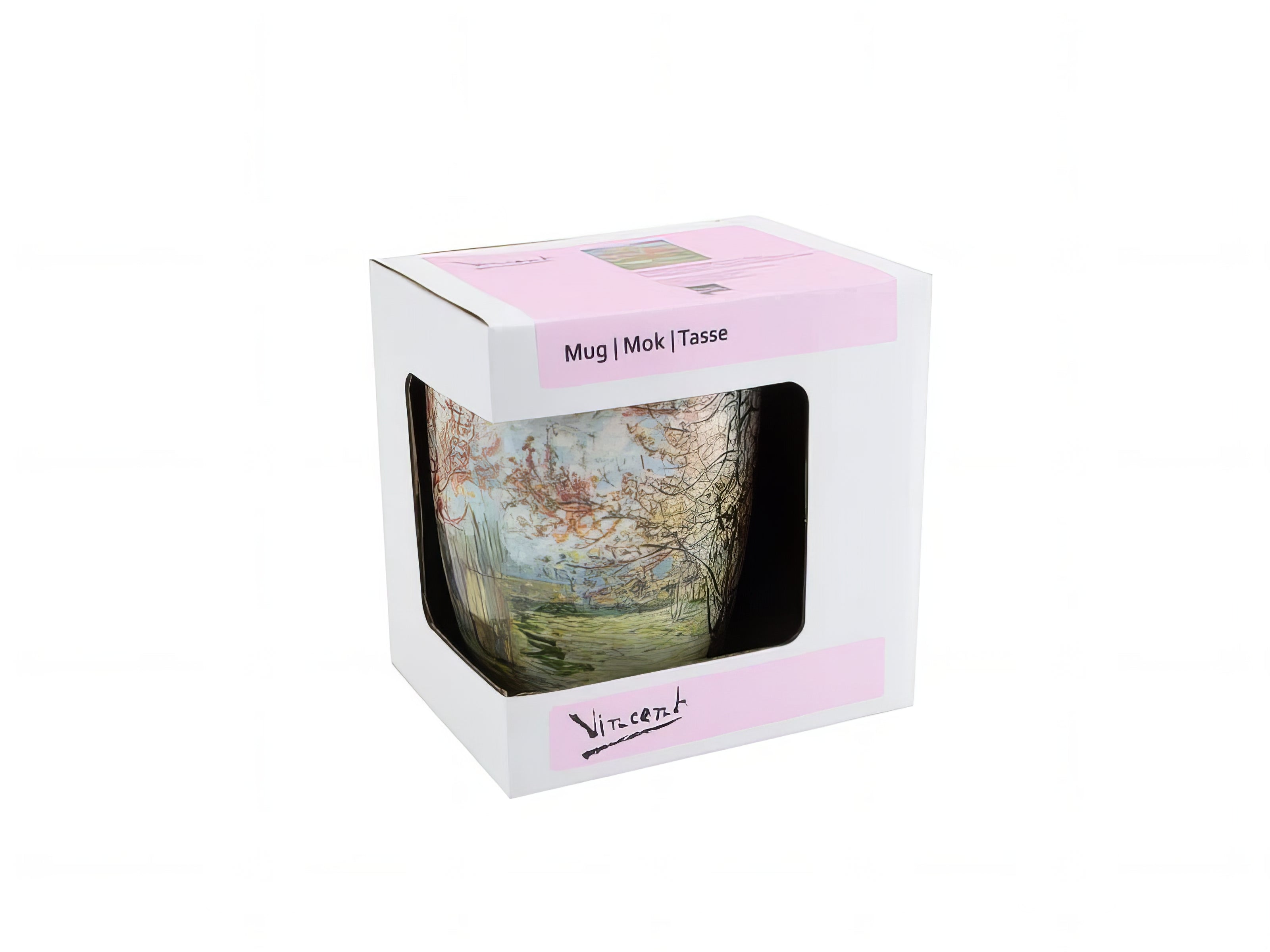 Porcelain Mug Set of 2 Souvenir de Mauve Vincent van Gogh – gift box packaging front view | ArtyGifts


