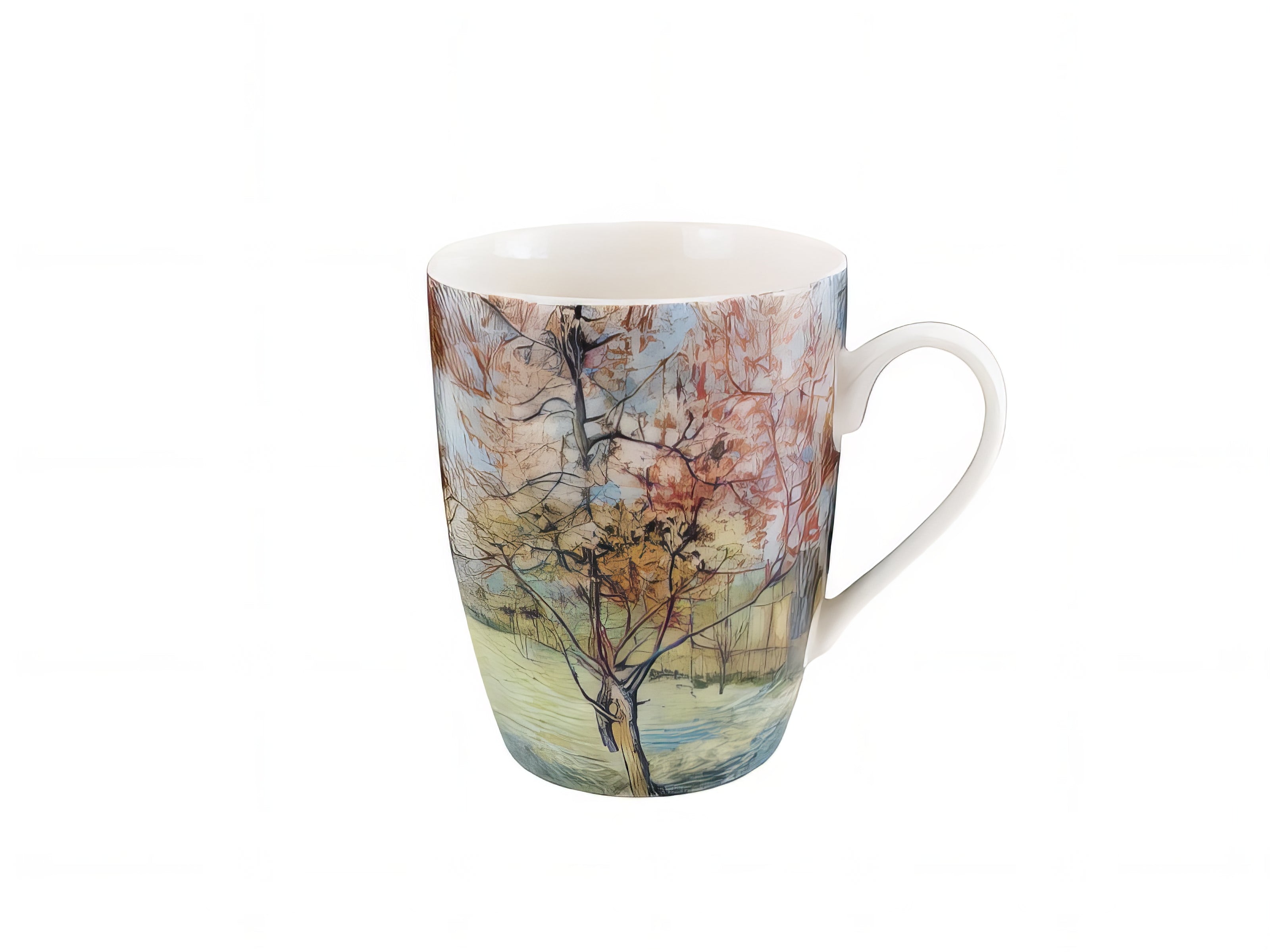 Porcelain Mug Set of 2 Souvenir de Mauve Vincent van Gogh – mug back view white background | ArtyGifts

