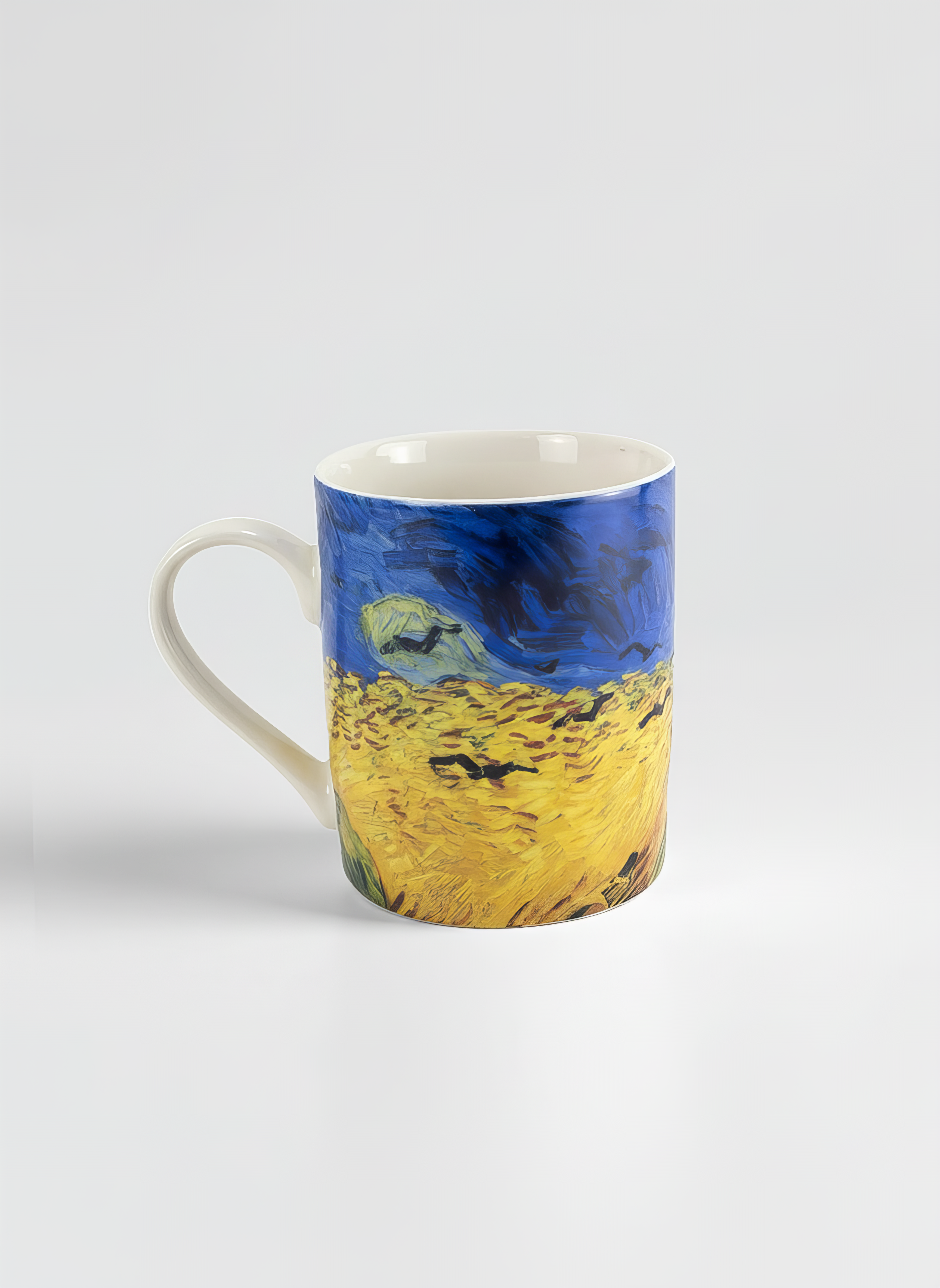 Porcelain Mug Set of 2 Wheatfield with Crows Vincent van Gogh – single mug front view white background | ArtyGifts
