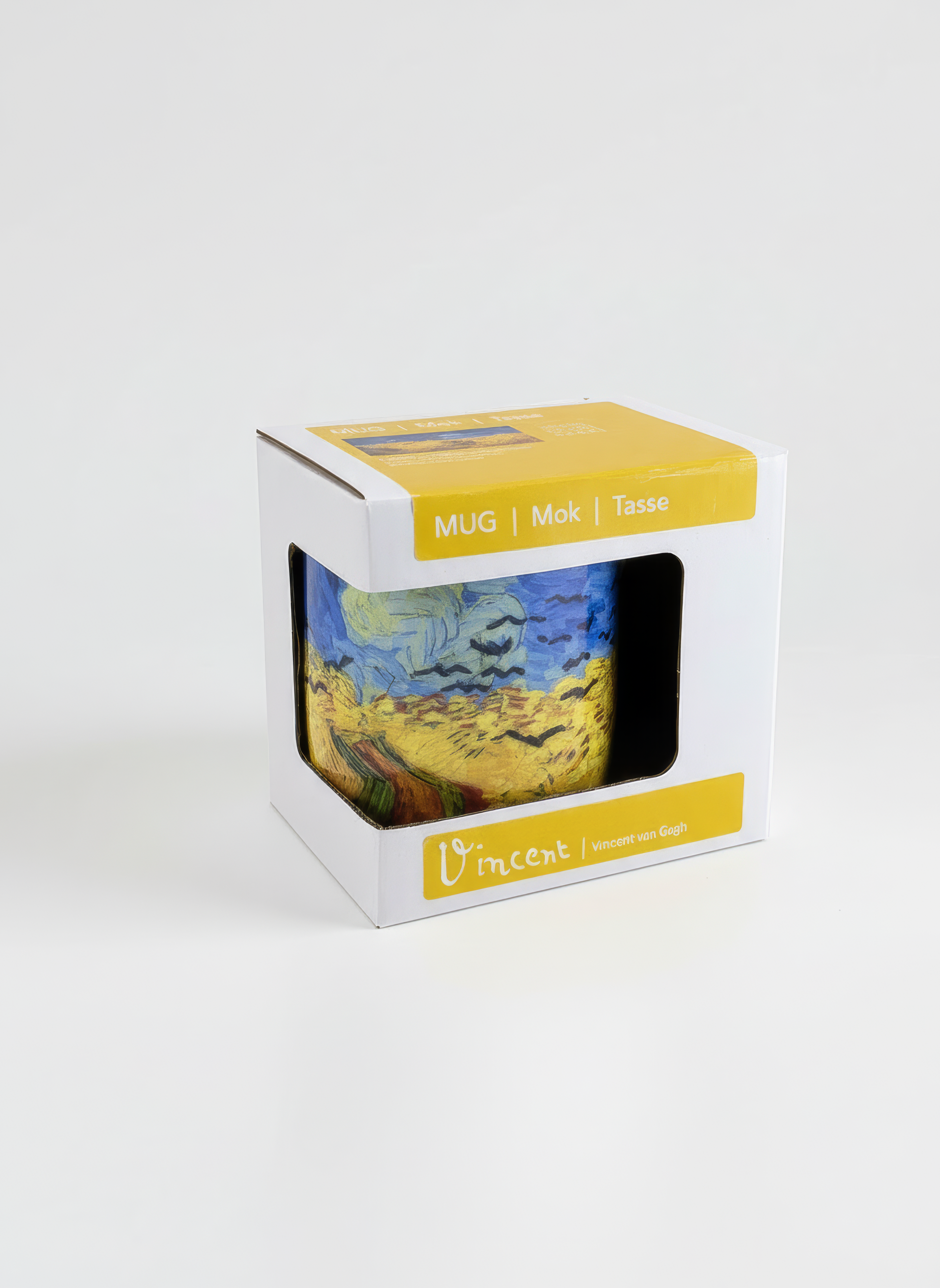 Porcelain Mug Set of 2 Wheatfield with Crows Vincent van Gogh – gift box packaging front view | ArtyGifts

