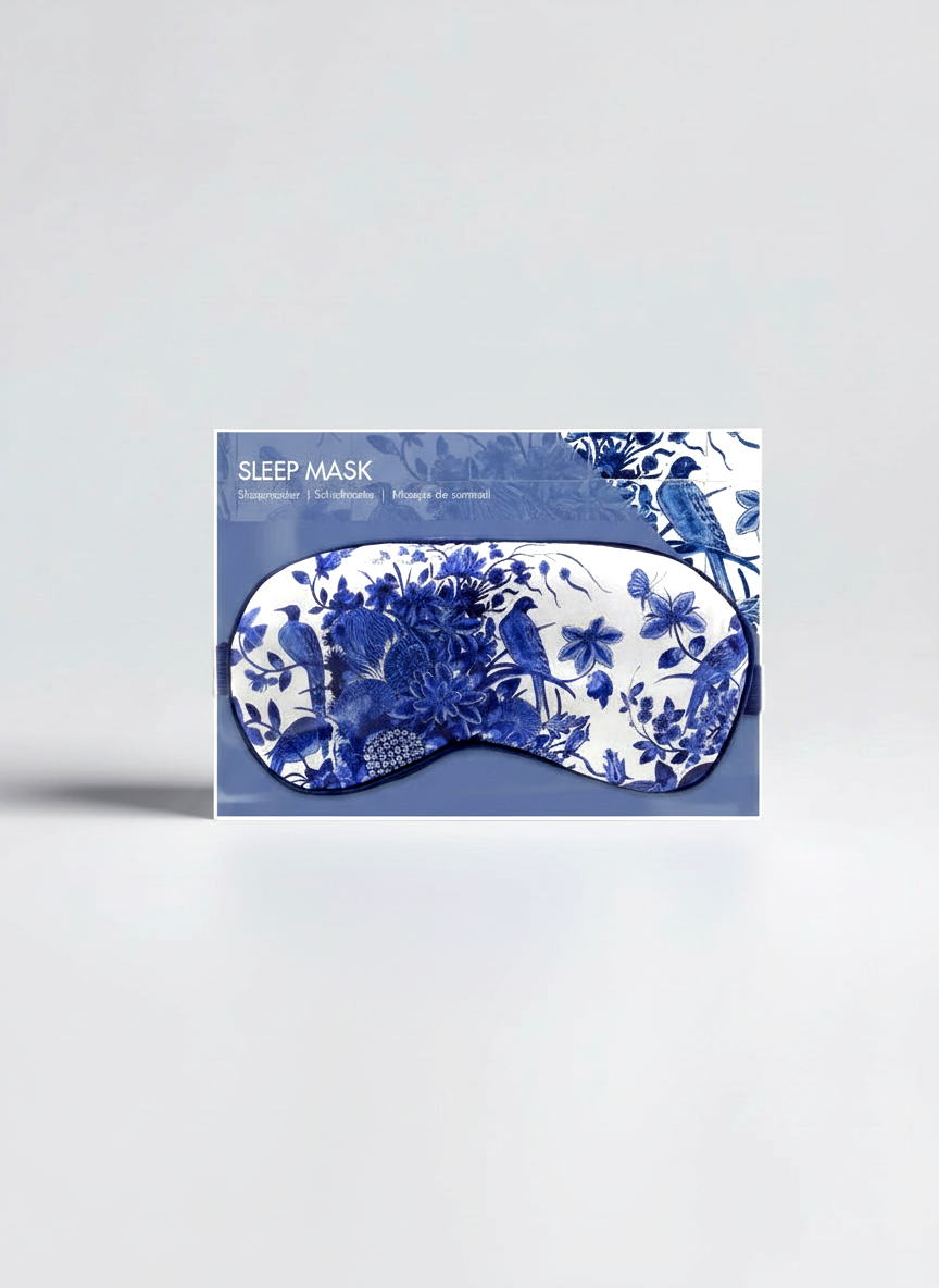 Sleep Mask, Delft Blue Birds, Rijksmuseum