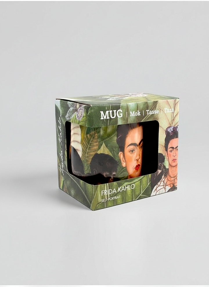 Frida Kahlo Self Portrait porcelain mug in gift box – eco-friendly packaging, ArtyGifts