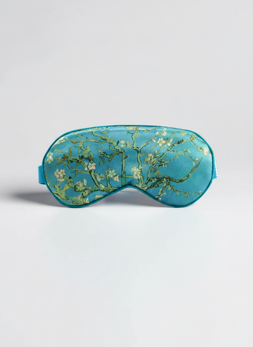 Sleep Mask Almond Blossom Vincent van Gogh – art silk sleep mask with adjustable headband | ArtyGifts
