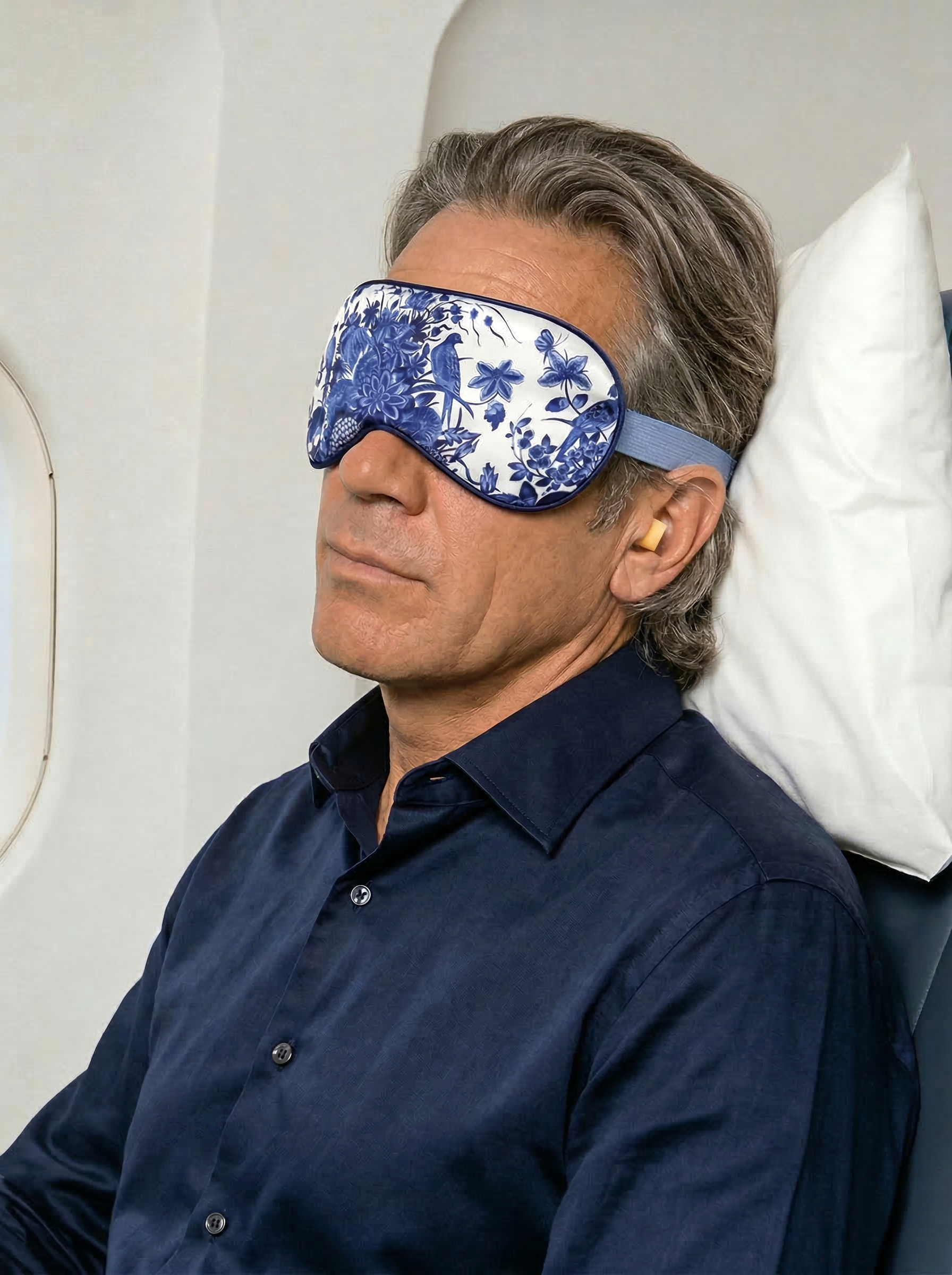 Sleep Mask Delft Blue Birds – lifestyle shot | Rijksmuseum x ArtyGifts
