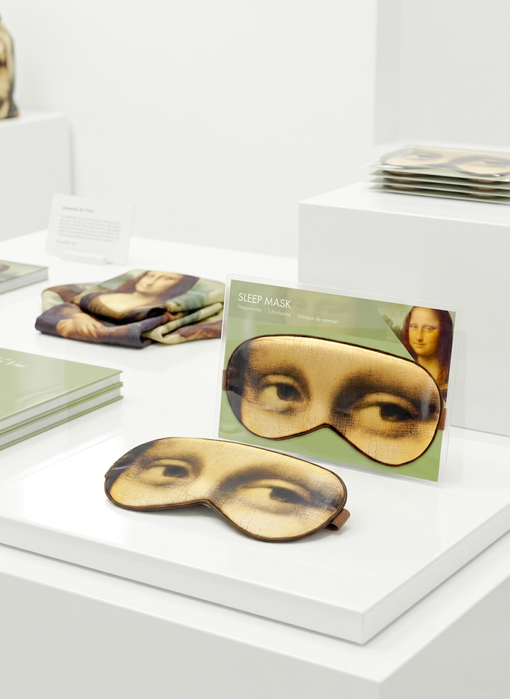 Sleep Mask Mona Lisa Leonardo da Vinci – lifestyle shot | ArtyGifts
