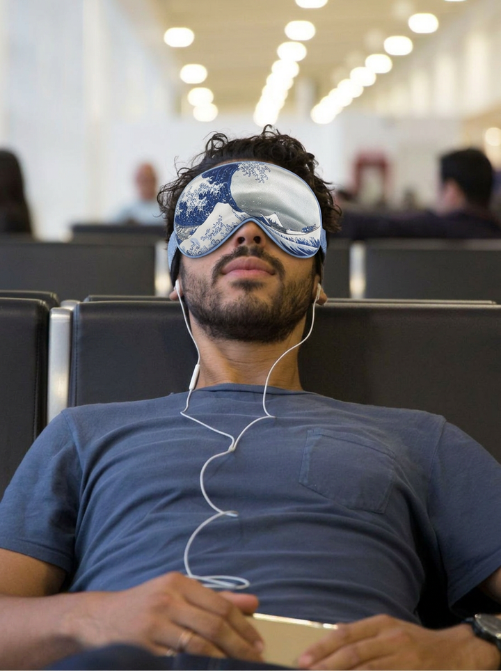 Sleep Mask The Great Wave Katsushika Hokusai – lifestyle shot | ArtyGifts
