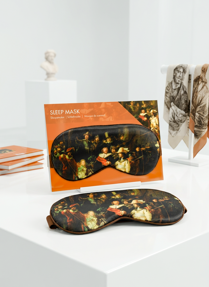 Sleep Mask The Night Watch Rembrandt van Rijn – displayed in museum shop | ArtyGifts
