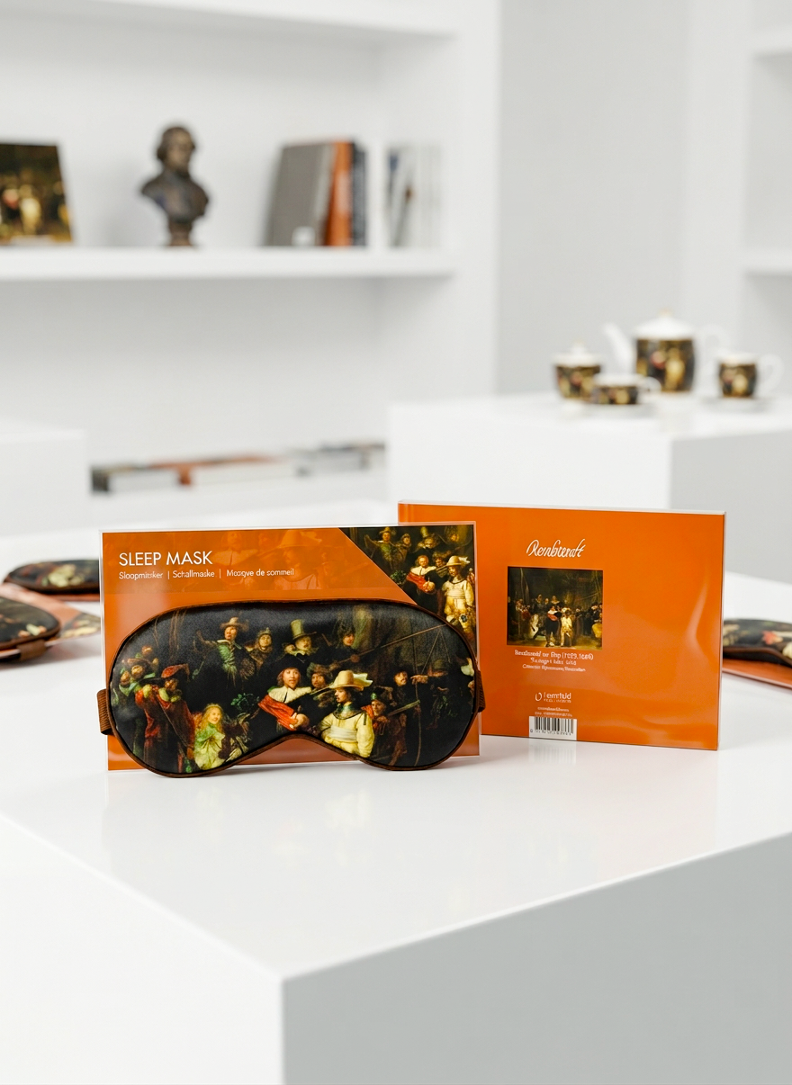 Sleep Mask The Night Watch Rembrandt van Rijn – displayed in museum shop | ArtyGifts
