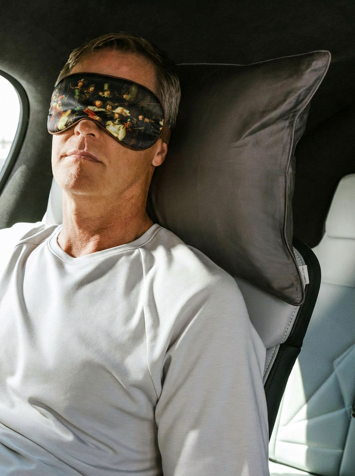 Sleep Mask The Night Watch Rembrandt van Rijn – lifestyle shot | ArtyGifts
